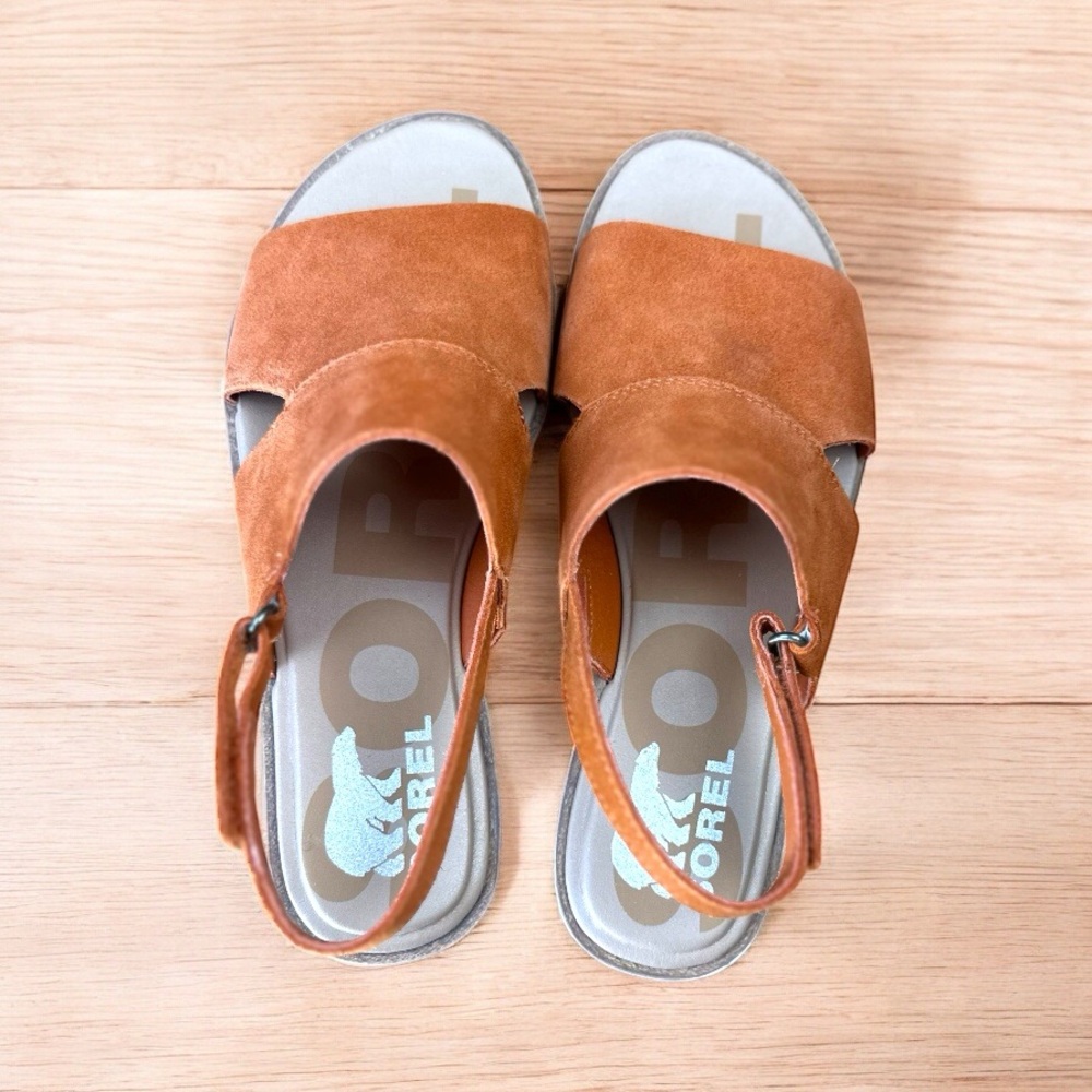 Sorel‎ NWB Size 7.5 the Ella 2 Orange suede slingback Sandals NWB - Picture 4 of 7